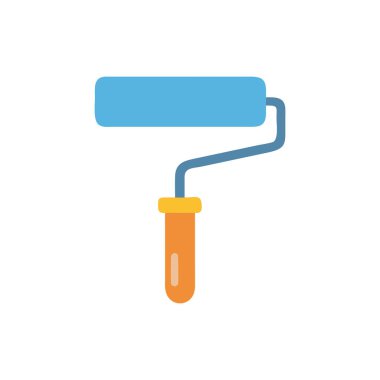 izole boya fırçası düz biçim ikon vektör tasarımı