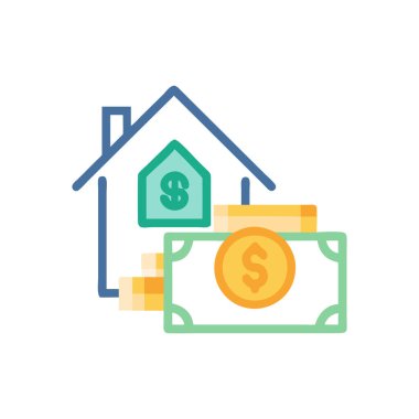 Dolar işareti düz vektör simgesi