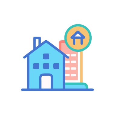 ev simgesi vektörü. İnce çizgi işareti. izole edilmiş sınır sembolü çizimi