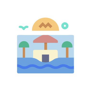 yaz tatili vektör düz tasarım simgesi