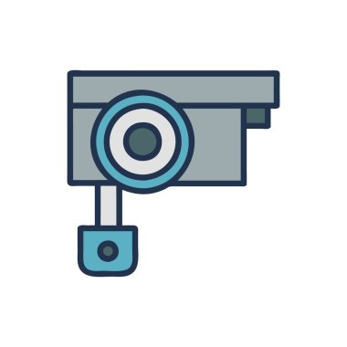 Düz stil izole edilmiş kamera simgesi. vektör illüstrasyonu