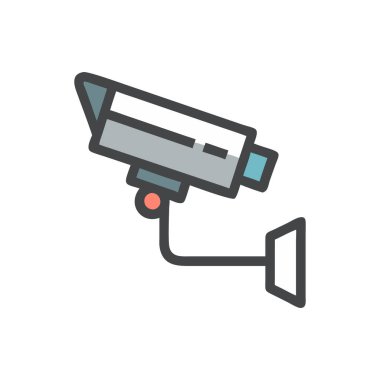 cctv vektör düz çizgi simgesi