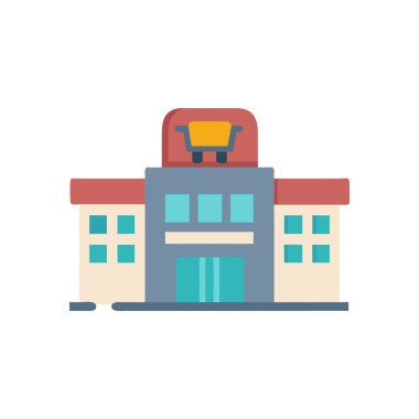 Alışveriş binası düz tasarım