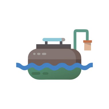 vektör düz su tankı simgesi