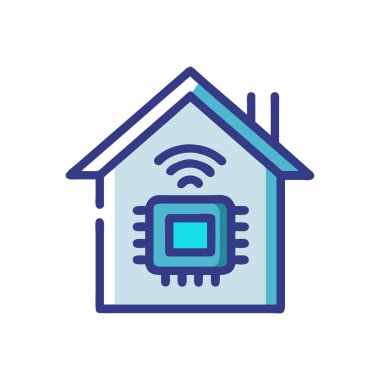 ev kablosuz ağ ikonu vektörü. İnce çizgi işareti. izole edilmiş sınır sembolü çizimi