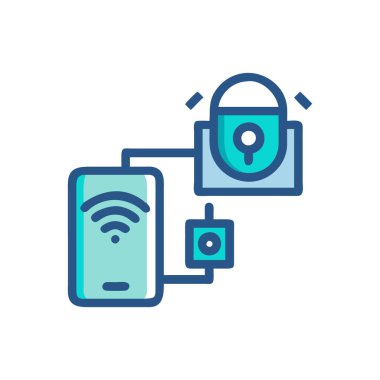 Wi-Fi ikon tasarımı, teknoloji interneti ve kablosuz tema illüstrasyonuna sahip kablosuz kamera