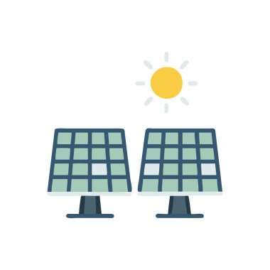 Güneş paneli simgesi. vektör illüstrasyonu