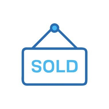 Beyaz arkaplanda satılan işaret simgesi izole edildi.