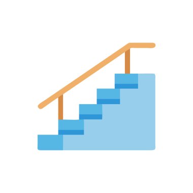 Merdivenler Düz Vektör Simgesi Tasarımı
