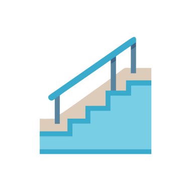 Ağ ve mobil uygulama tasarımı için beyaz arkaplanda izole edilmiş merdiven vektör simgesi