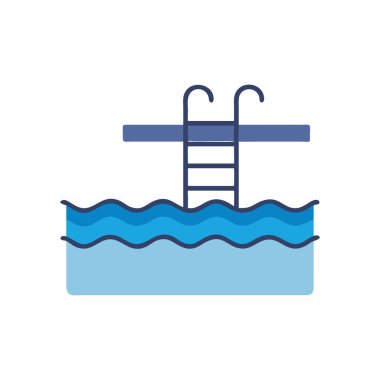 Yüzme havuzu vektör simgesi. düzenlenebilir vuruş.