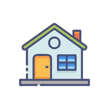 ev vektörü düz renk simgesi