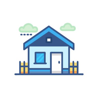 Beyaz arka planda ev vektör illüstrasyonu. düz tasarım biçimi.