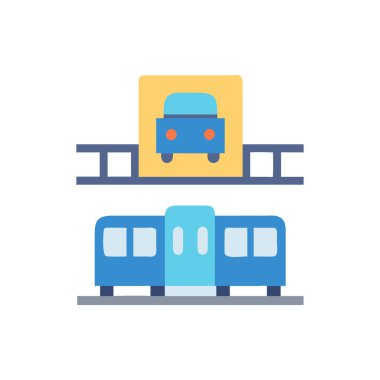 trenin düz renk vektörü simgesi