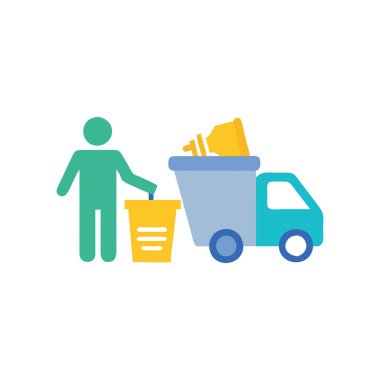 Çöp kutusu ve çöp kutusu vektör tasarımı