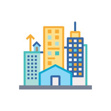 Modern binaların vektör illüstrasyonu