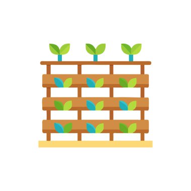 Düz dizayn vektöründe büyüyen bitki