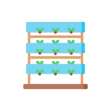 çömlek simgesinde bitki, düz tasarım