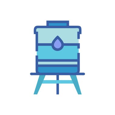 Su kuyusu ikon vektörü. İnce çizgi işareti. izole edilmiş sınır sembolü çizimi