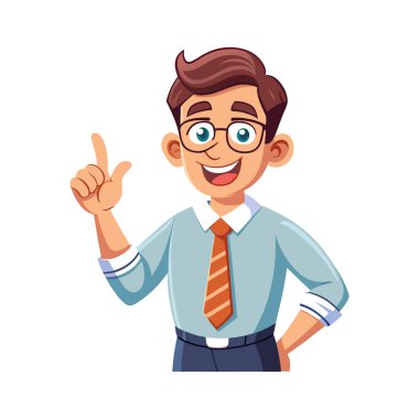 Takım elbiseli bir iş adamı. beyaz arkaplanda çizgi film karakteri çizimi.