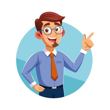 Genç, mutlu ve gözlüklü bir adam..