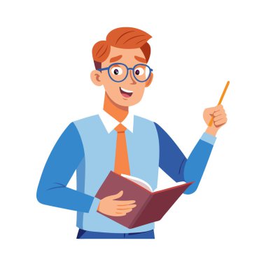 Pano karikatür vektör illüstrasyon grafik tasarımı ile işadamı