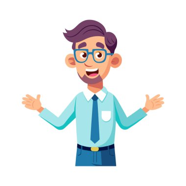 Mutlu iş adamı beyaz arka planda gülümsüyor