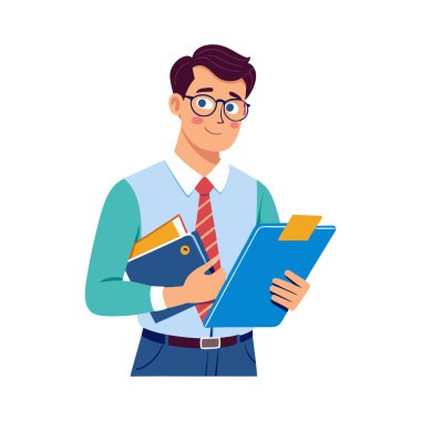 Belge vektör illüstrasyon tasarımına sahip genç adam