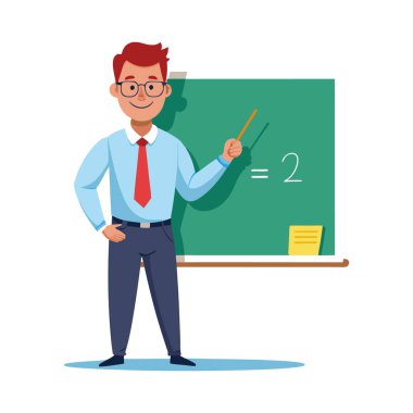 Öğretmen tahtası, el çizimi vektör illüstrasyonu.