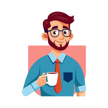 Beyaz arkaplanda izole edilmiş iş adamı karikatürü vektör çizimi