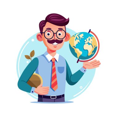 Elinde kalem, elinde küre olan adam..