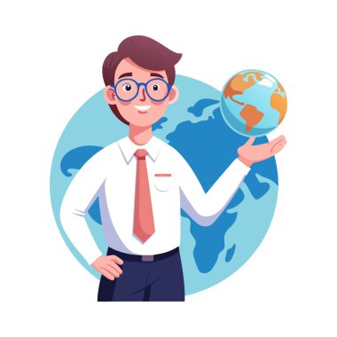 Gözlüklü bir iş adamı.