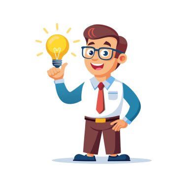 İşadamı ile fikir ampul