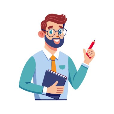 Düz tarzda iş adamı karakteri.