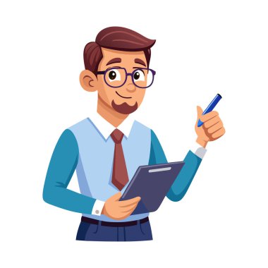 Kalemi olan genç bir iş adamı