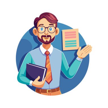 Pano ve kalem ile işadamı