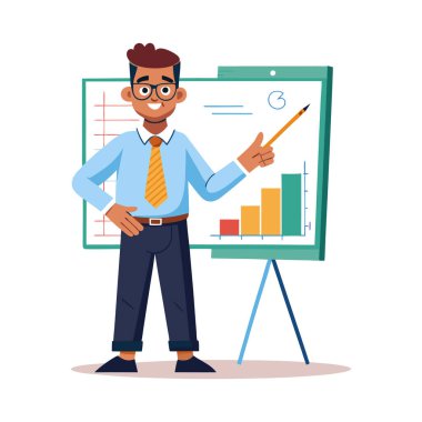 bir grafik sunmak işadamı.