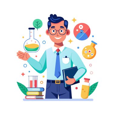 Laboratuvar önlüklü bilim adamı..