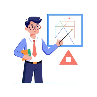 Hesap makinesi vektör çizimine sahip iş adamı