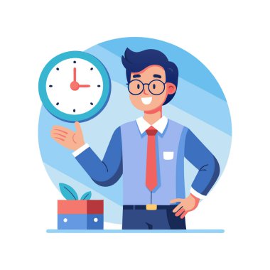 Saati ve zamanı olan iş adamı