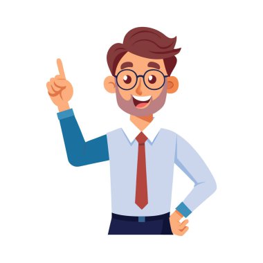 Gözlüklü mutlu iş adamı