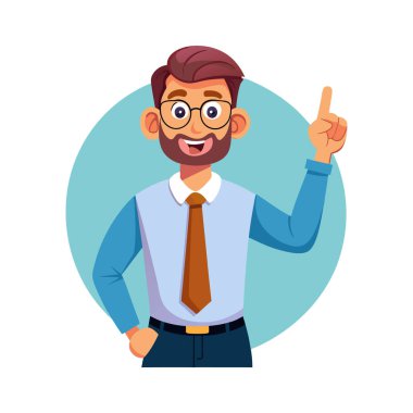 Gözlüklü mutlu iş adamı