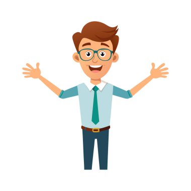 İş adamı çizgi film tasarımı, vektör illüstrasyonu 10 grafiklik