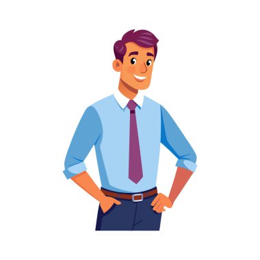 Genç iş adamı çizgi film ikonu vektör illüstrasyon grafik tasarımı