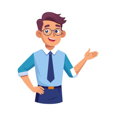 Genç işadamı gözlüklü