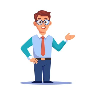 İş adamı çizgi film karakteri vektör çizimi