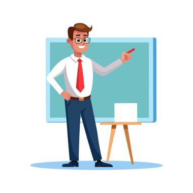 Ofisteki iş adamı. vektör illüstrasyonu