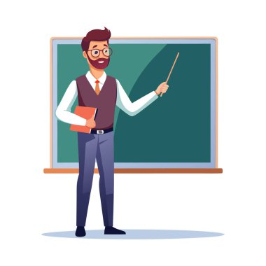 Tahtadaki erkek öğretmen