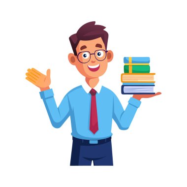 Bir yığın kitap tutan bir adam ve barış işareti taşıyan bir el.