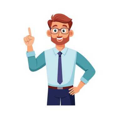 Sakallı ve gözlüklü bir adam.